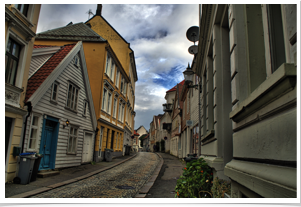 Spotless streets in the upper town.